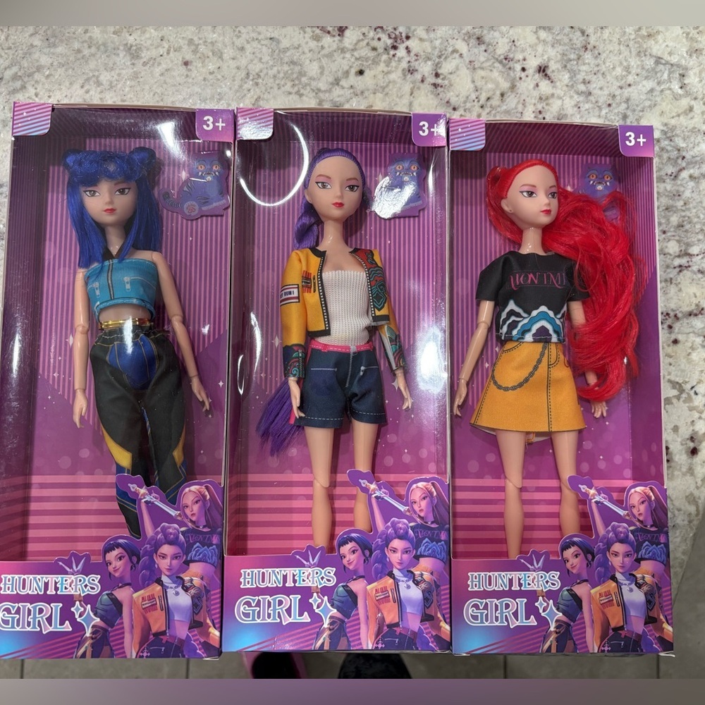 Fashion Dolls Set - Blue, Purple, Red
